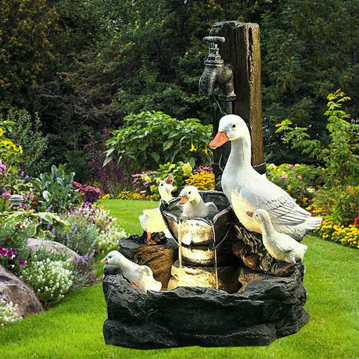 Fontaine de Jardin Décorative - Design Léger et Apaisant pour Extérieur