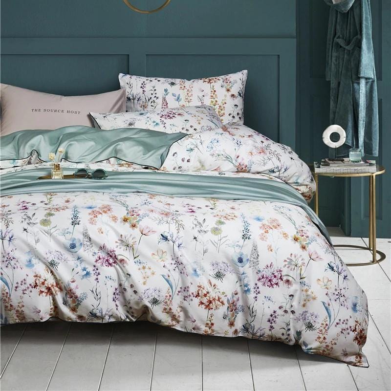 Housse de Couette en Coton Égyptien - Ensemble Luxueux de 4 Pièces