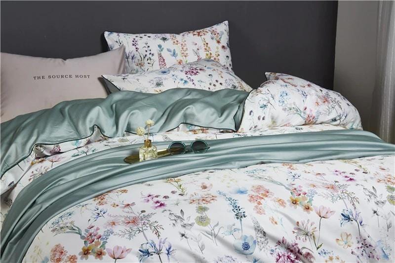 Housse de Couette en Coton Égyptien - Ensemble Luxueux de 4 Pièces
