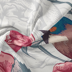 Linge de Lit Floral avec Oiseaux - Douceur et Élégance Naturelle