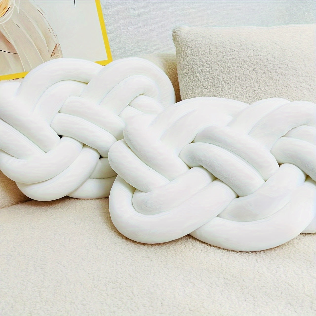 Coussins en Peluche en Forme de Nœud - Doux et Élégants pour Votre Intérieur