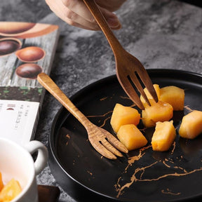 Cuillère et Fourchette en Bois Clair - Élégance Naturelle pour Cuisine et Service