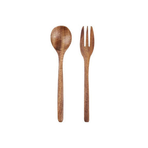 Cuillère et Fourchette en Bois Clair - Élégance Naturelle pour Cuisine et Service