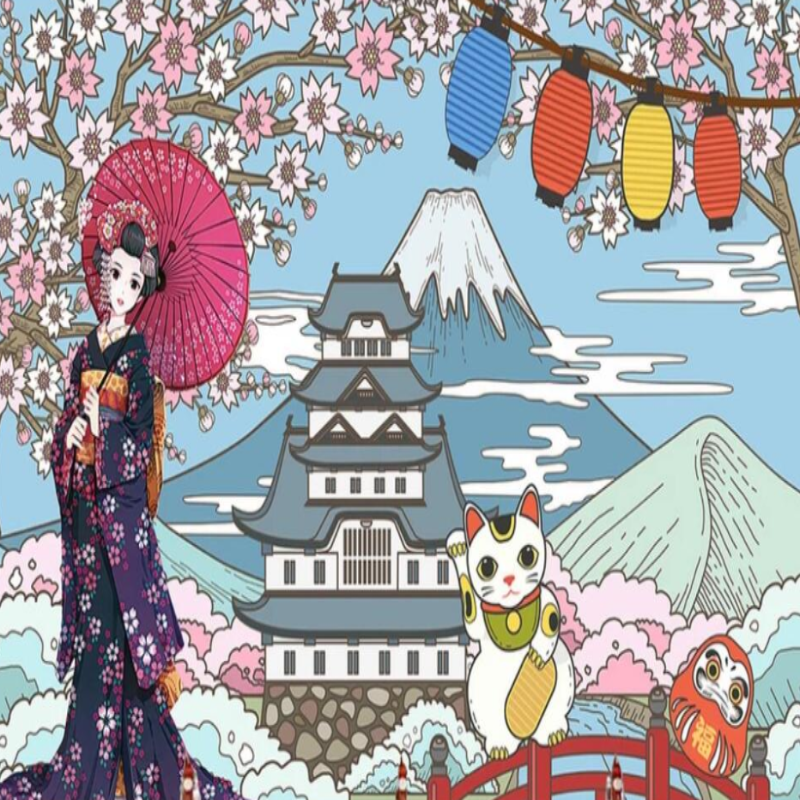 Papier Peint Japonais  Esprit Kimono