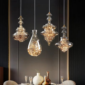 Lampe Suspendue Grise Design Élégant - Éclairage Ambiance et Matériaux Luxueux