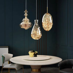 Lampe Suspendue Grise Design Élégant - Éclairage Ambiance et Matériaux Luxueux