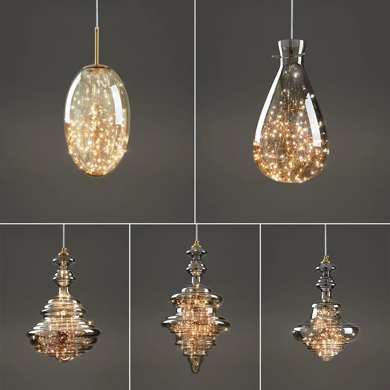 Lampe Suspendue Grise Design Élégant - Éclairage Ambiance et Matériaux Luxueux