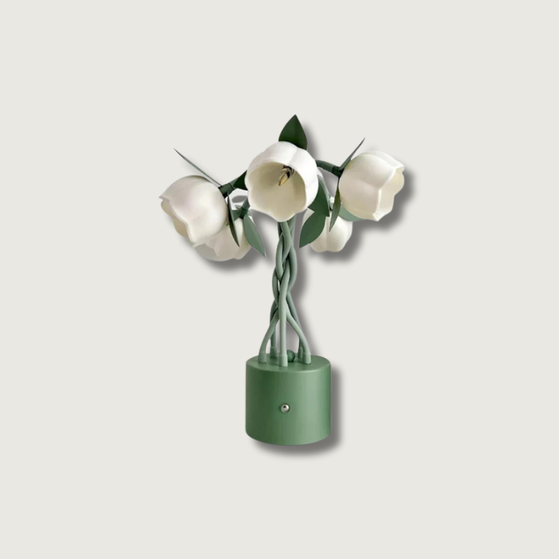 Lampe de Table Florale Sculpturale - Éclairage Élégant Inspiré par la Nature