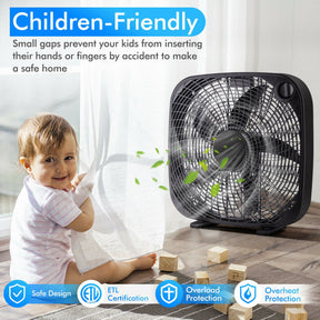 Ventilateur de Sol Portable 20 Pouces - Débit d'Air Puissant et Silencieux