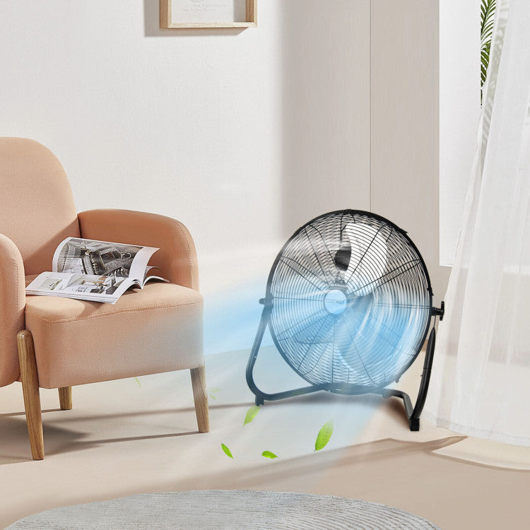 Ventilateur de Sol Haute Vitesse 20 Pouces - Design Métallique Durable avec 3 Vitesses