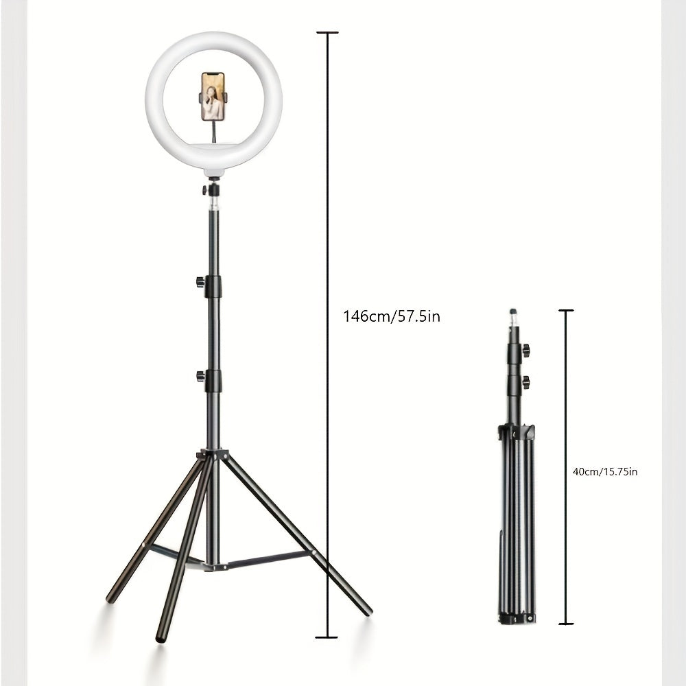 Anneau LED pour Selfies et Vidéos - Trépied Réglable et Support Pratique
