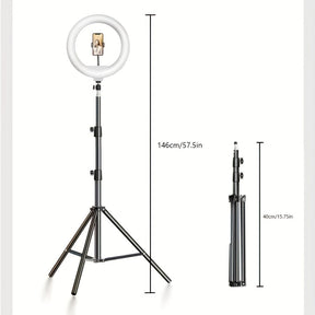 Anneau LED pour Selfies et Vidéos - Trépied Réglable et Support Pratique