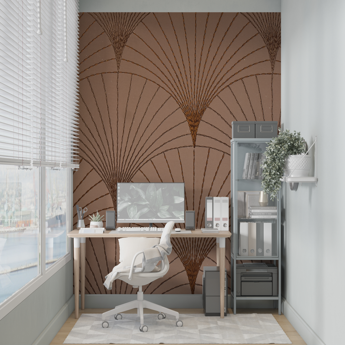Terracotta Patterned Wallpaper