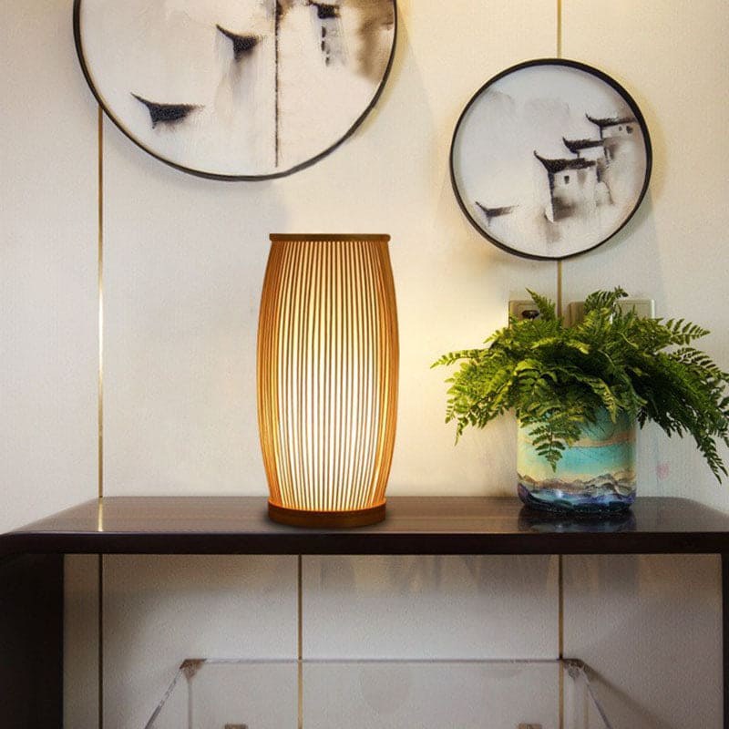 Lampe de Table en Bambou Naturel - Éclairage Doux et Design Élégant