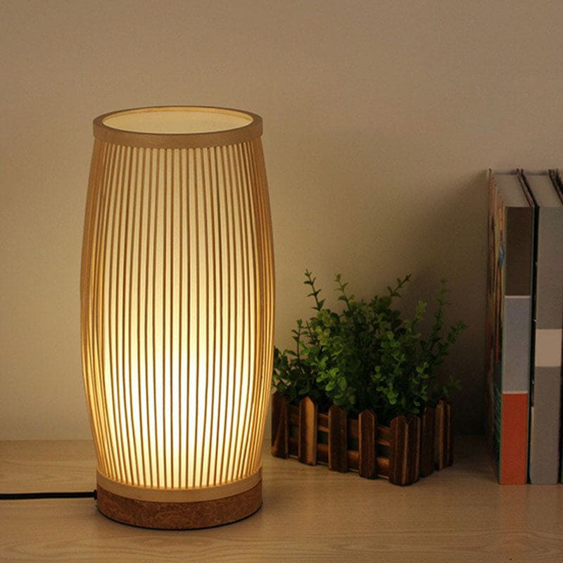Lampe de Table en Bambou Naturel - Éclairage Doux et Design Élégant