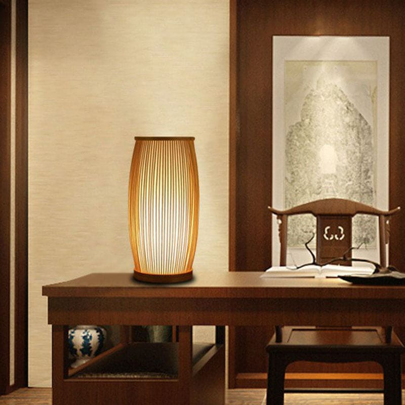 Lampe de Table en Bambou Naturel - Éclairage Doux et Design Élégant