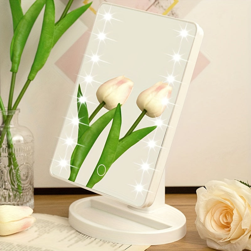 Miroir de Maquillage LED Ajustable - Luminosité Réglable et Portable