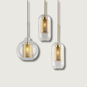 Luminaire Suspendu en Fer et Verre - Élégance Contemporaine pour Votre Espace