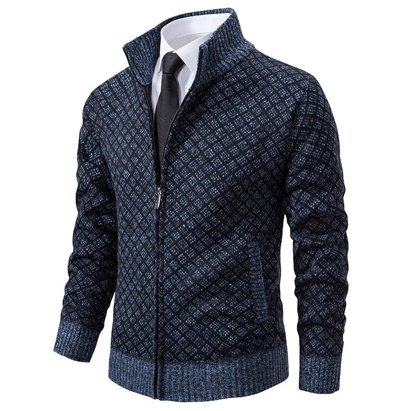 Pull Zippé Tendance et Confortable - Style Moderne avec Motif Géométrique