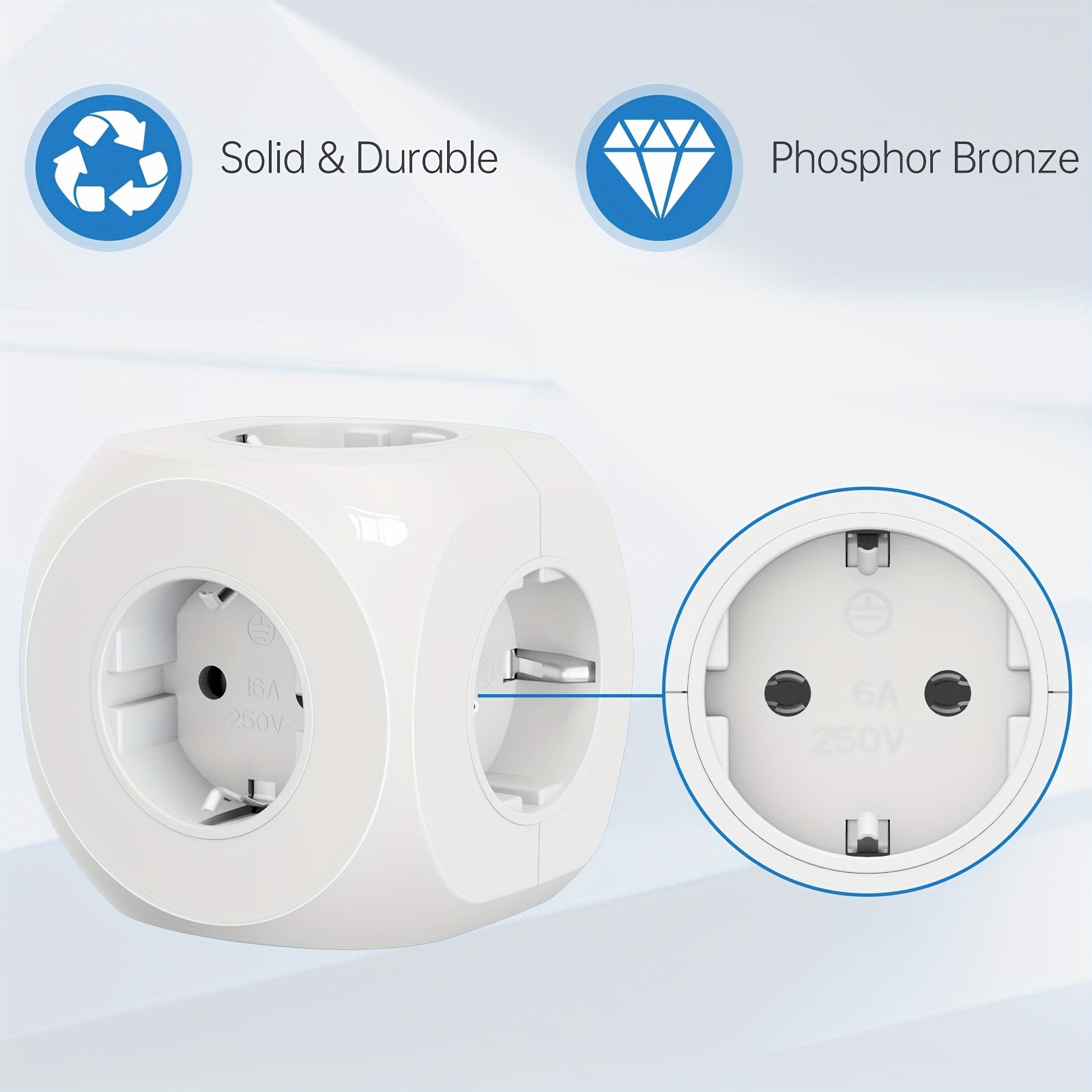 Cube de Prise Électrique Compact - Léger et Sûr pour Maison et Voyages