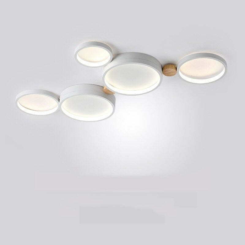 Plafonnier Élégant Blanc et Gris - Design Moderne et Illumination Uniforme