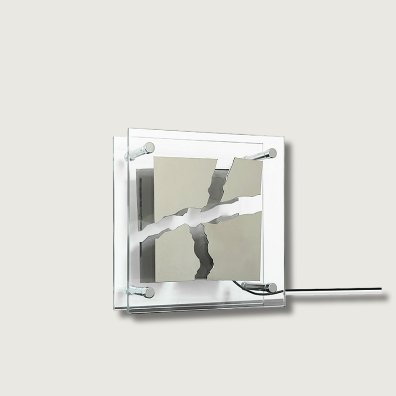 Lampe de Table en Verre Carrée - Design Artistique et Éclairage Pratique