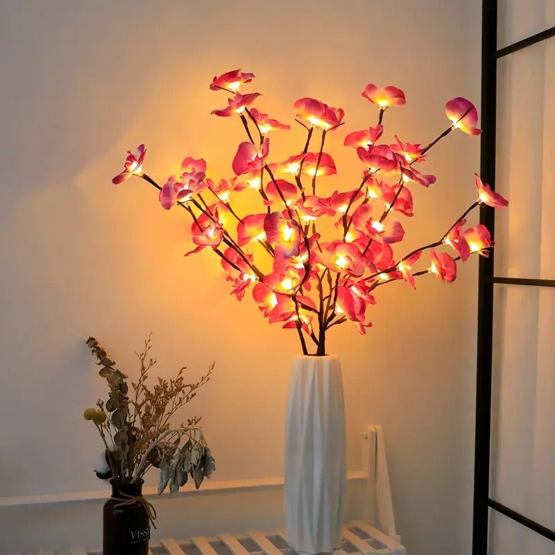 Lampe Féérique à Branche d'Olivier - Éclairage Scintillant et Réglable