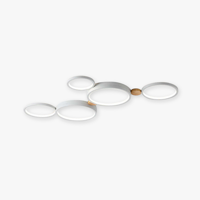 Plafonnier Élégant Blanc et Gris - Design Moderne et Illumination Uniforme