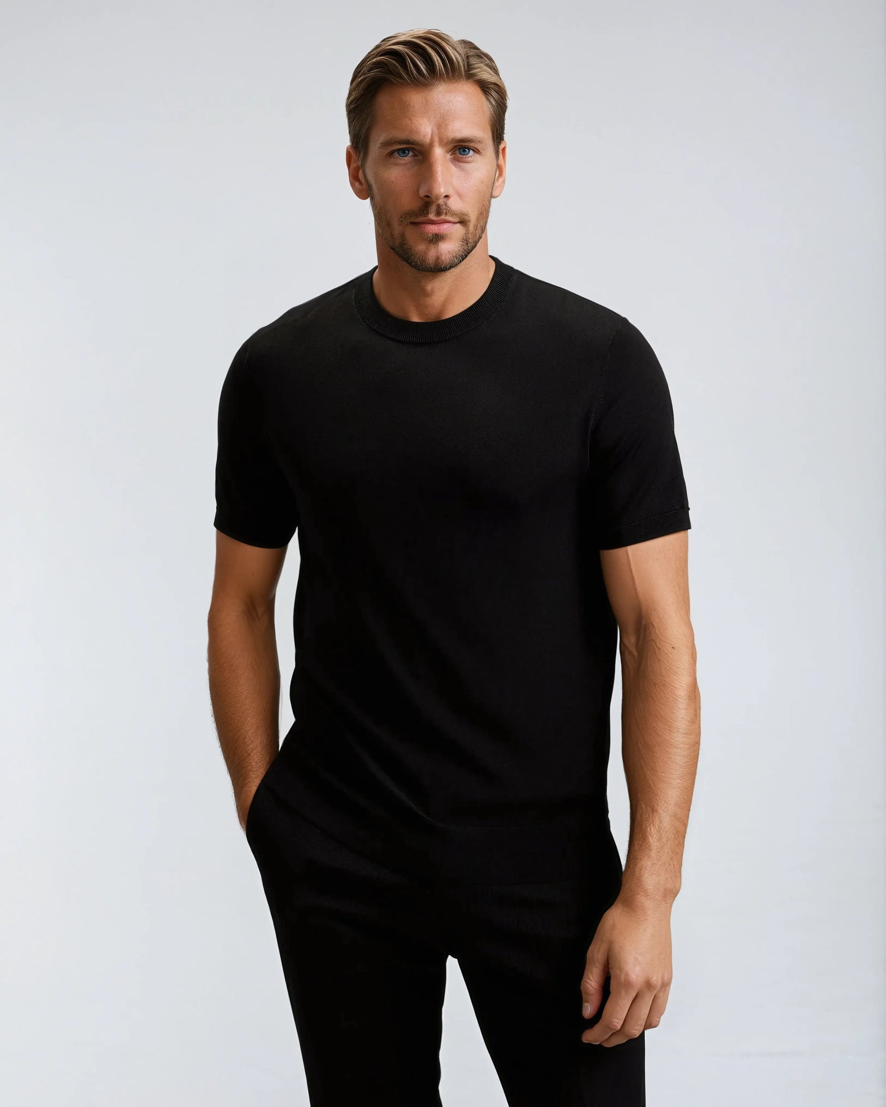T-shirt en Cachemire Luxe pour Hommes - Confort Doux et Style Intemporel