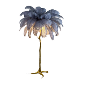 Lampe sur Pied en Plume d'Ostrich - Éclairage Ambiant et Élégant