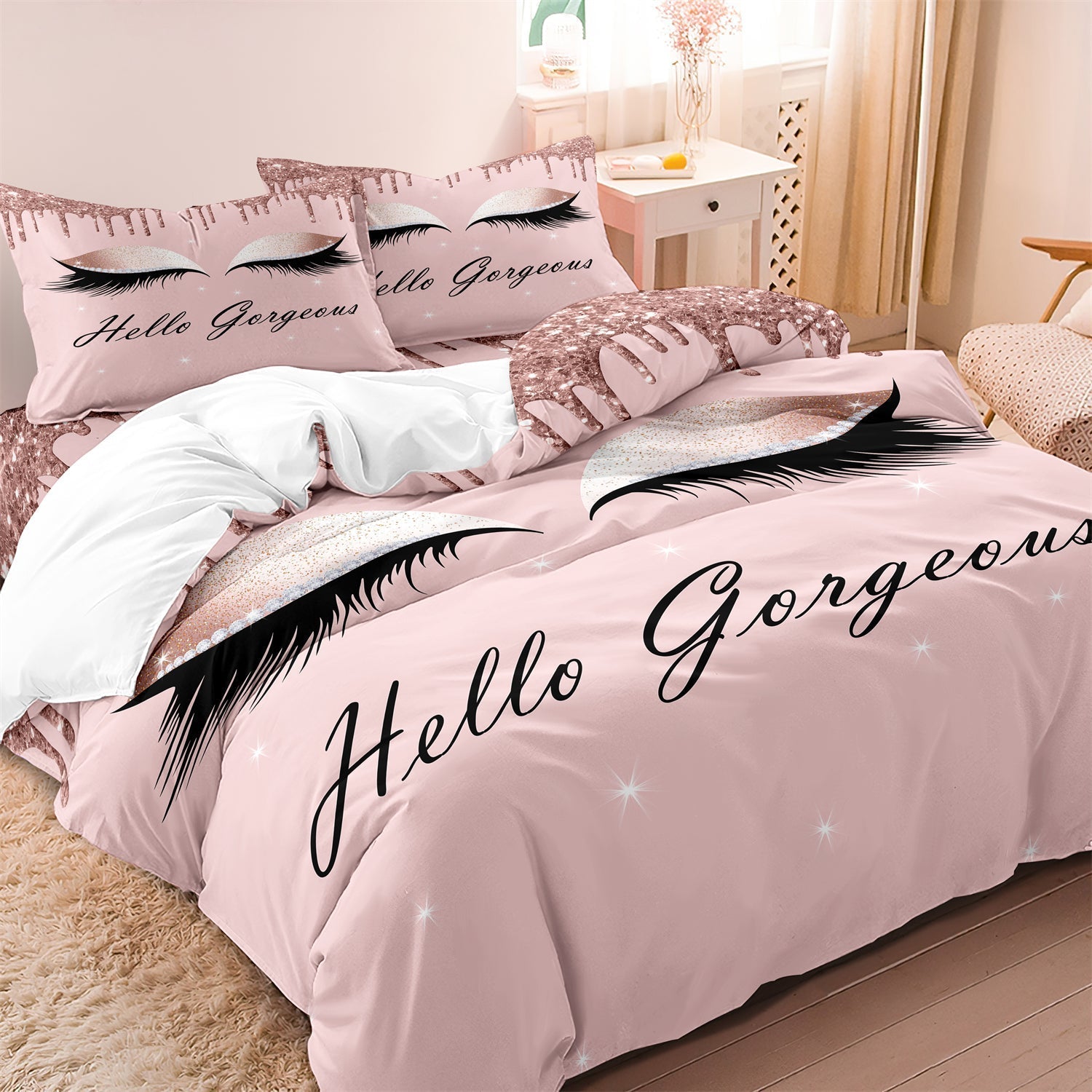 Ensemble de Lit Glamour Yeux Cils - Confort et Style Unique pour Votre Chambre