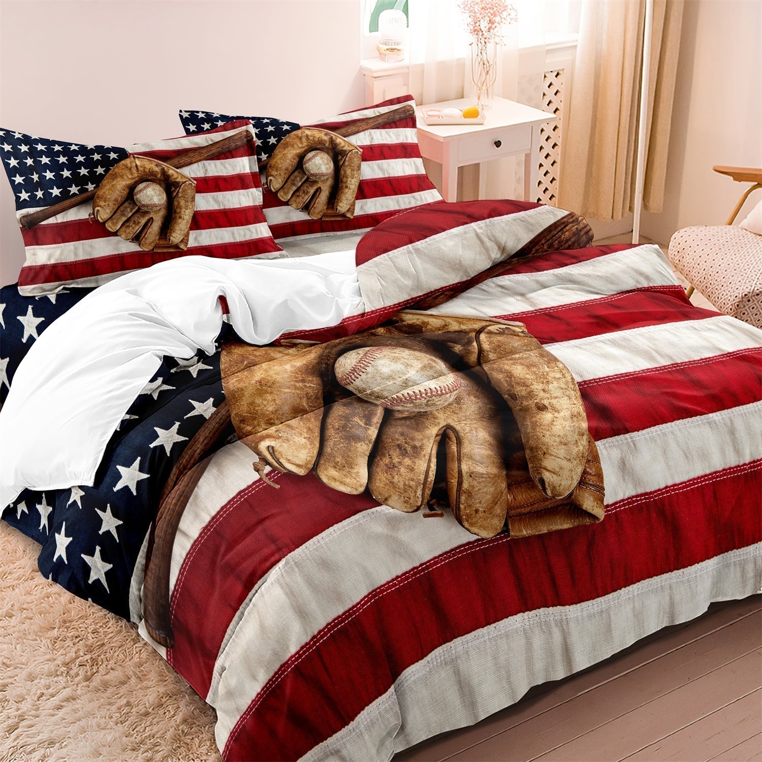 Parure de Lit Baseball pour Enfants - Design Vibrant et Confortable