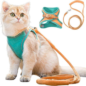 Harnais pour Chat Anti-Fuite - Ajustable et Confortable pour Sécurité en Plein Air