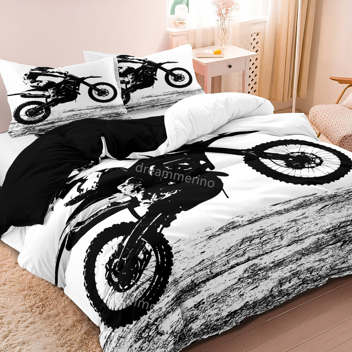 Housse de Couette Moto Imprimée - Créez un Environnement de Sommeil Aventureux