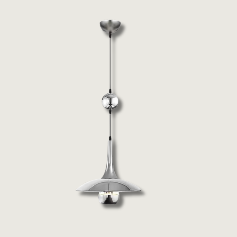 Suspension Luminaire Chromée Moderne - Élégance Minimaliste et Installation Facile