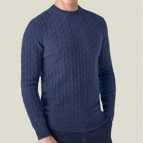 Pull en Maille Torsadée pour Hommes - Confort Douillet en Cachemire