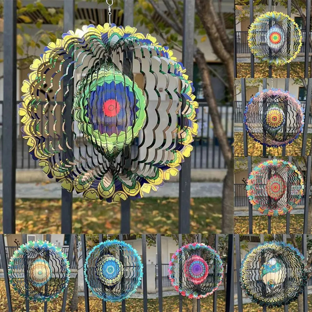 Windgong 3D pour Jardin - Décor Résistant aux Intempéries et Apaisant