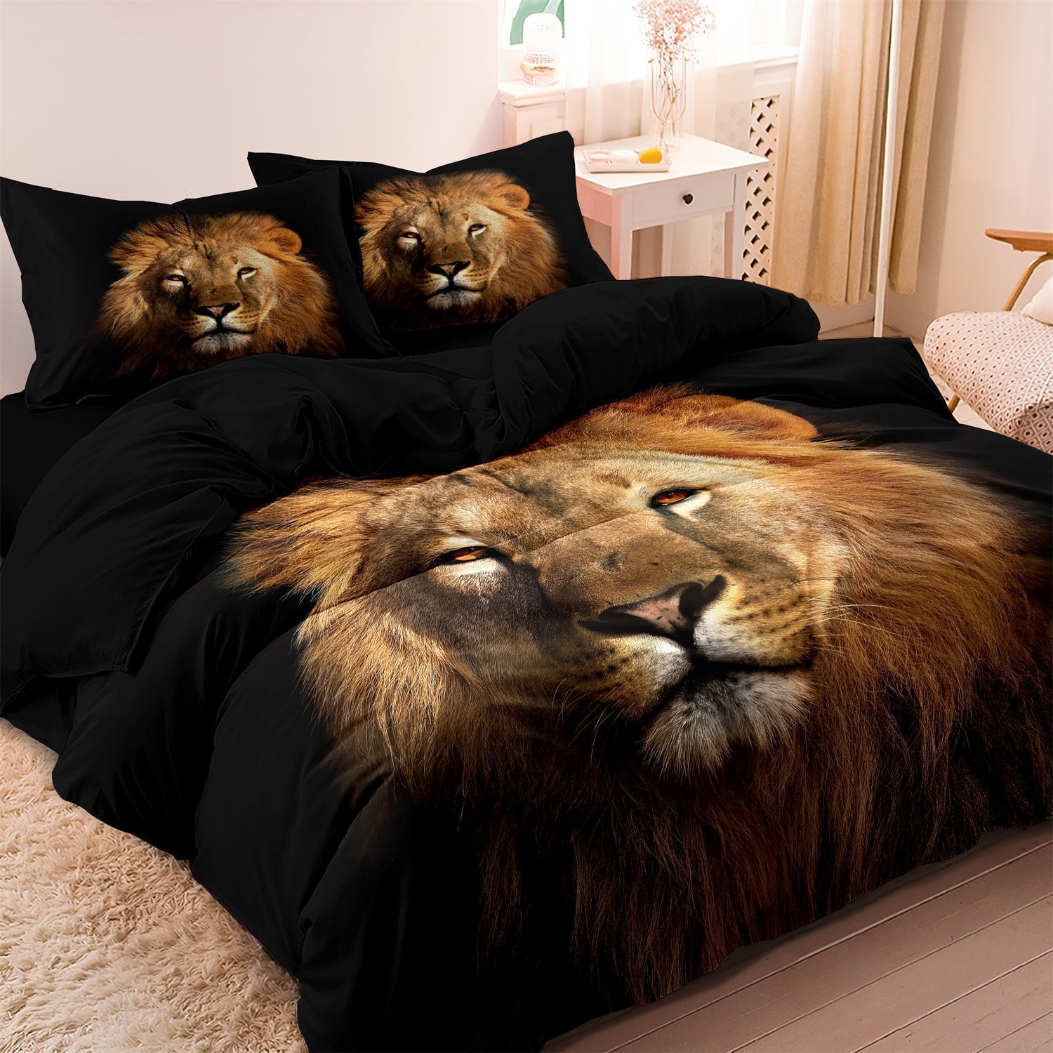 Linge de Lit Lion Luxueux - Ambiance Aventureuse et Confortable