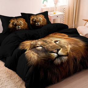 Linge de Lit Lion Luxueux - Ambiance Aventureuse et Confortable