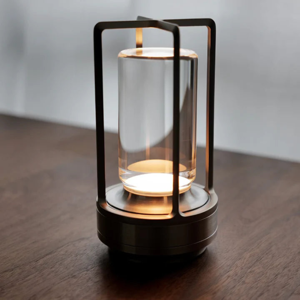 Lampe en Métal et Cristal - Éclairage Tactile et Ambiance Réglable