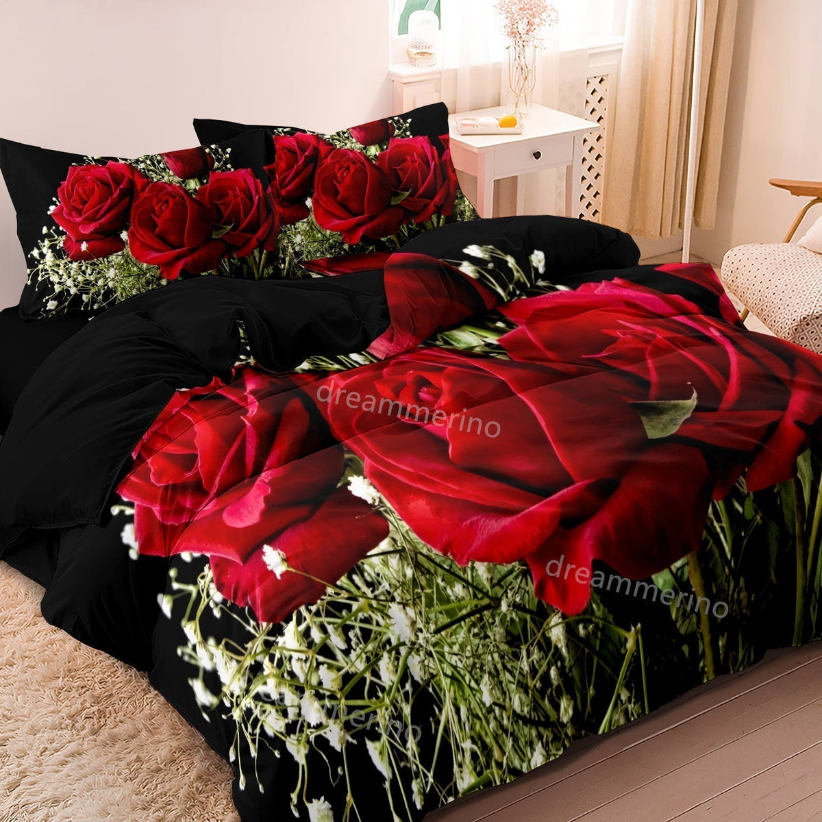 Ensemble de Literie Romantique en Rose - Élégance et Confort pour Votre Chambre