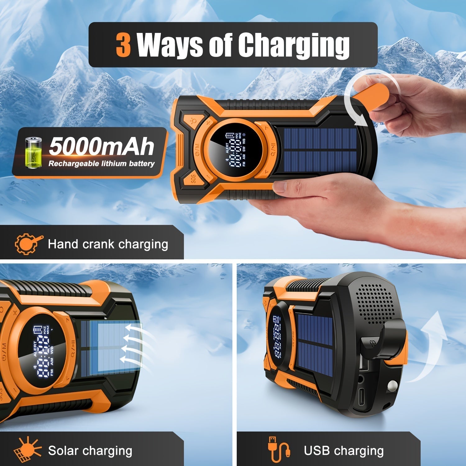 Radio d'Urgence Multifonctionnelle - Idéale pour Camping et Situations d'Urgence