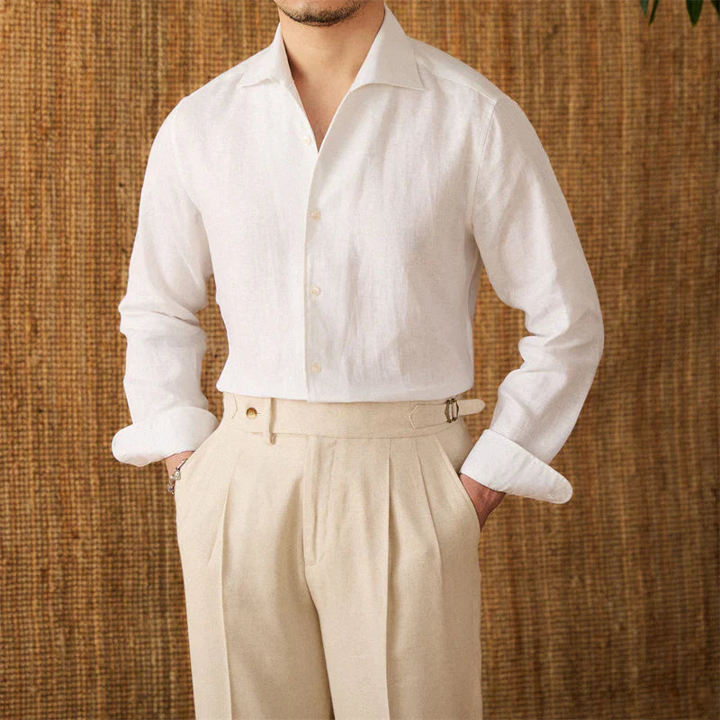 Chemise en Lin Tropical pour Homme - Élégance Décontractée et Confort Optimal