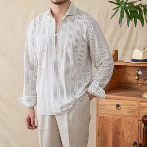 Chemise Habillée en Coton Rayé - Élégance Classique et Confort Optimal