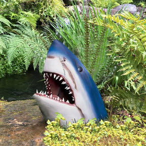 Sculpture de Requin de Jardin - Art Mural Résistant aux Intempéries