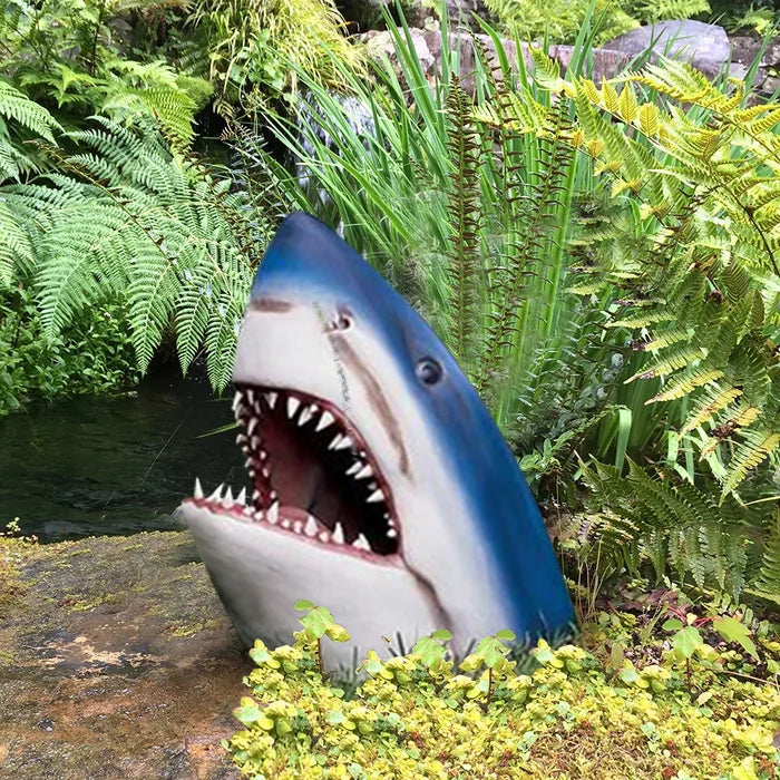 Sculpture de Requin de Jardin - Art Mural Résistant aux Intempéries