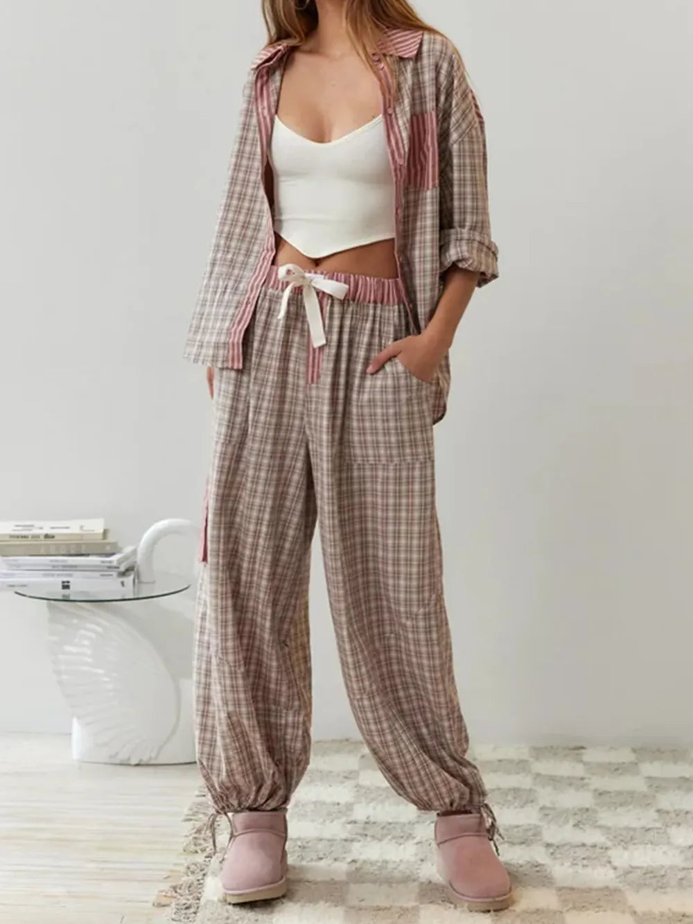 Ensemble de Pyjama Doux et Élastique - Confort Ultime pour Soirées Relaxantes