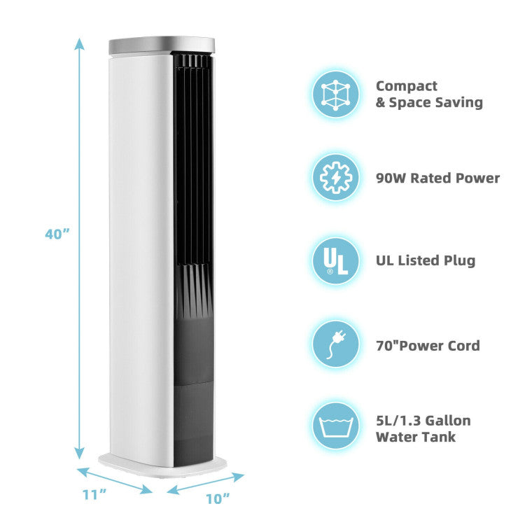 Refroidisseur d'Air 3-en-1 Compact - Ventilateur Portable avec Minuteur Réglable