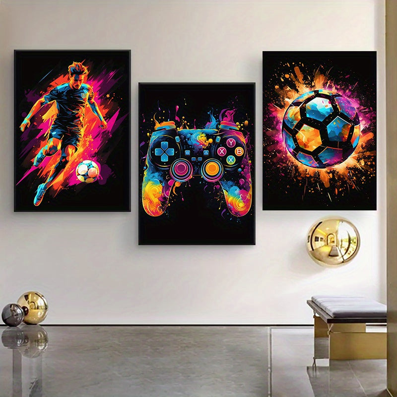 Affiches Sportives et de Jeux | Design Abstrait et Couleurs Vibrantes