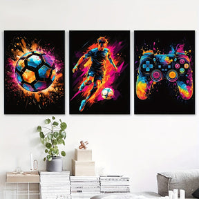 Affiches Sportives et de Jeux | Design Abstrait et Couleurs Vibrantes